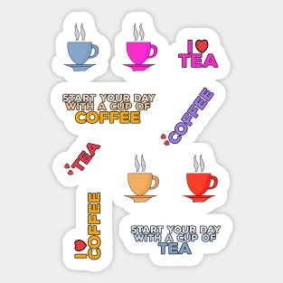 Coffee and Tea Set Pack Sticker